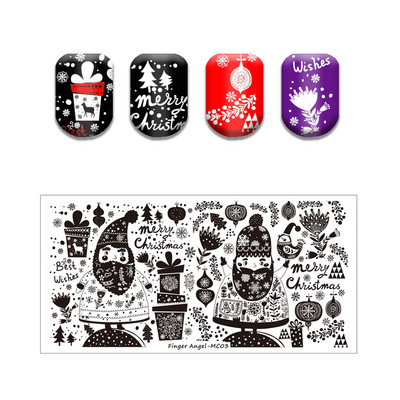 Hópehely cukorka bélyegző tányérok karácsonyfa rénszarvas csengő színű világos rozsdamentes acél köröm tányér sablon gyertya díszdoboz