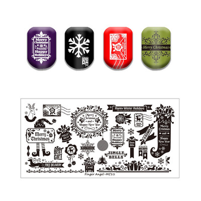 Hópehely cukorka bélyegző tányérok karácsonyfa rénszarvas csengő színű világos rozsdamentes acél köröm tányér sablon gyertya díszdoboz