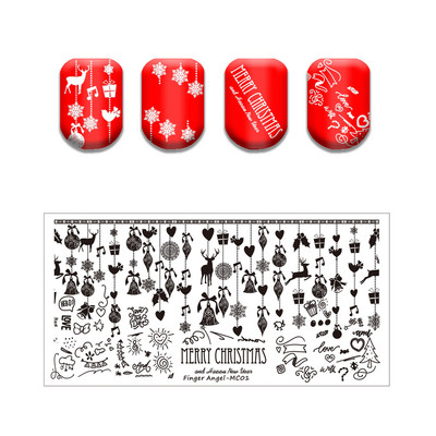 Hópehely cukorka bélyegző tányérok karácsonyfa rénszarvas csengő színű világos rozsdamentes acél köröm tányér sablon gyertya díszdoboz