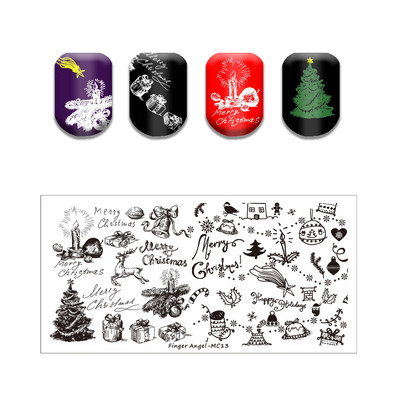 Hópehely cukorka bélyegző tányérok karácsonyfa rénszarvas csengő színű világos rozsdamentes acél köröm tányér sablon gyertya díszdoboz