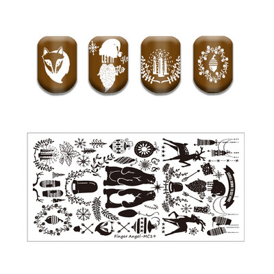 Hópehely cukorka bélyegző tányérok karácsonyfa rénszarvas csengő színű világos rozsdamentes acél köröm tányér sablon gyertya díszdoboz