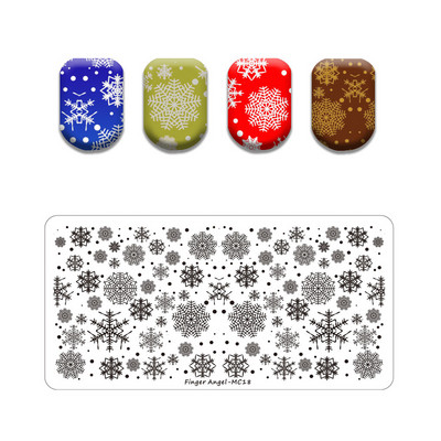 Hópehely cukorka bélyegző tányérok karácsonyfa rénszarvas csengő színű világos rozsdamentes acél köröm tányér sablon gyertya díszdoboz