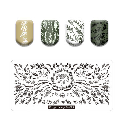 Hot Nail Art bélyegző gót betűstílusú szavak körömbélyegző lemezek vonalas levél stencilkészlet graffiti gyümölcs körömbélyegző lemezhez