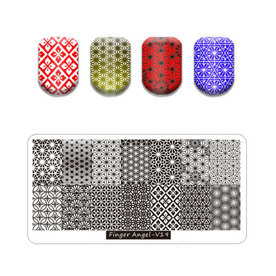 Hot Nail Art bélyegző gót betűstílusú szavak körömbélyegző lemezek vonalas levél stencilkészlet graffiti gyümölcs körömbélyegző lemezhez