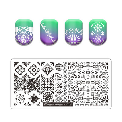 Hot Nail Art bélyegző gót betűstílusú szavak körömbélyegző lemezek vonalas levél stencilkészlet graffiti gyümölcs körömbélyegző lemezhez