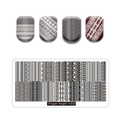 Hot Nail Art bélyegző gót betűstílusú szavak körömbélyegző lemezek vonalas levél stencilkészlet graffiti gyümölcs körömbélyegző lemezhez