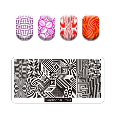 Hot Nail Art bélyegző gót betűstílusú szavak körömbélyegző lemezek vonalas levél stencilkészlet graffiti gyümölcs körömbélyegző lemezhez