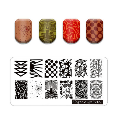 Hot Nail Art bélyegző gót betűstílusú szavak körömbélyegző lemezek vonalas levél stencilkészlet graffiti gyümölcs körömbélyegző lemezhez