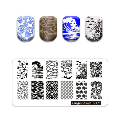 Hot Nail Art bélyegző gót betűstílusú szavak körömbélyegző lemezek vonalas levél stencilkészlet graffiti gyümölcs körömbélyegző lemezhez