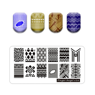 Hot Nail Art bélyegző gót betűstílusú szavak körömbélyegző lemezek vonalas levél stencilkészlet graffiti gyümölcs körömbélyegző lemezhez