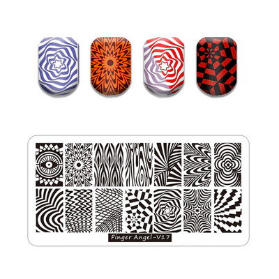 Hot Nail Art bélyegző gót betűstílusú szavak körömbélyegző lemezek vonalas levél stencilkészlet graffiti gyümölcs körömbélyegző lemezhez