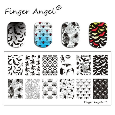 Butterfly rozsdamentes acél körömbélyegző lemezek macska virág levél koponya mintás stencil barkács tinta vonalas körömdíszítés képsablon