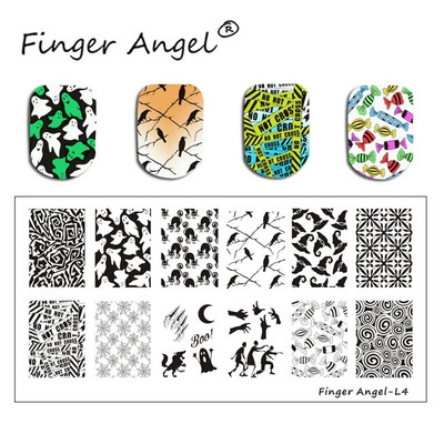 Butterfly rozsdamentes acél körömbélyegző lemezek macska virág levél koponya mintás stencil barkács tinta vonalas körömdíszítés képsablon