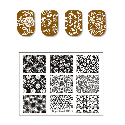 Butterfly rozsdamentes acél körömbélyegző lemezek macska virág levél koponya mintás stencil barkács tinta vonalas körömdíszítés képsablon