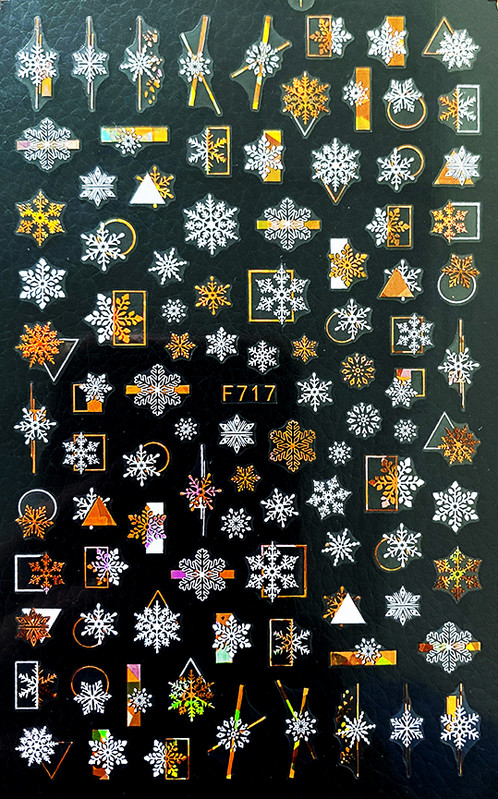 Златни, сребърни, бели снежинки, 3D стикери за нокти, преливащи се самозалепващи се трансферни стикери, маникюри, арт декорация, плъзгач