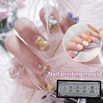 Силиконова форма за издълбаване на нокти 3D цвете Пеперуда Форма за щамповане Плоча за нокти Шаблони Направи си сам UV гел Инструменти за маникюр в японски стил нокти