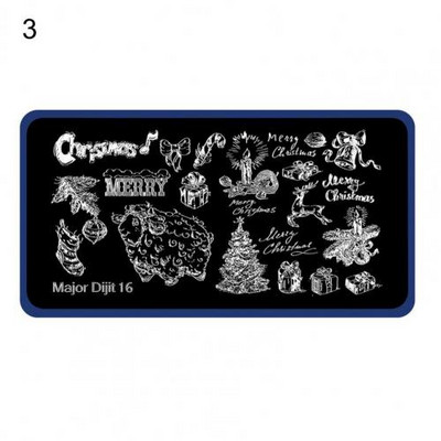 Köröm sablon Különböző minták rozsdaálló rozsdamentes acél Halloween karácsonyi manikűr nyomólap lánynak, virágmintás Sta