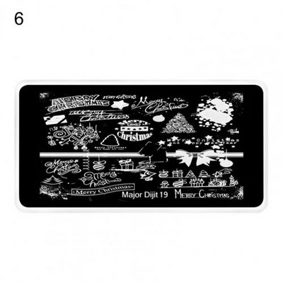 Köröm sablon Különböző minták rozsdaálló rozsdamentes acél Halloween karácsonyi manikűr nyomólap lánynak, virágmintás Sta