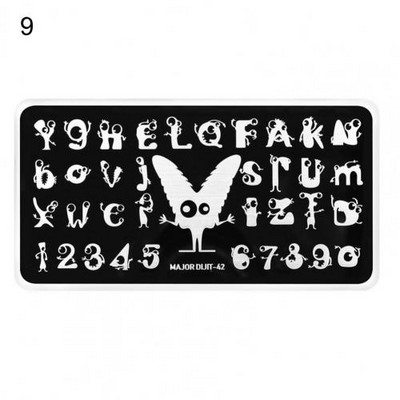 Köröm sablon Különböző minták rozsdaálló rozsdamentes acél Halloween karácsonyi manikűr nyomólap lánynak, virágmintás Sta