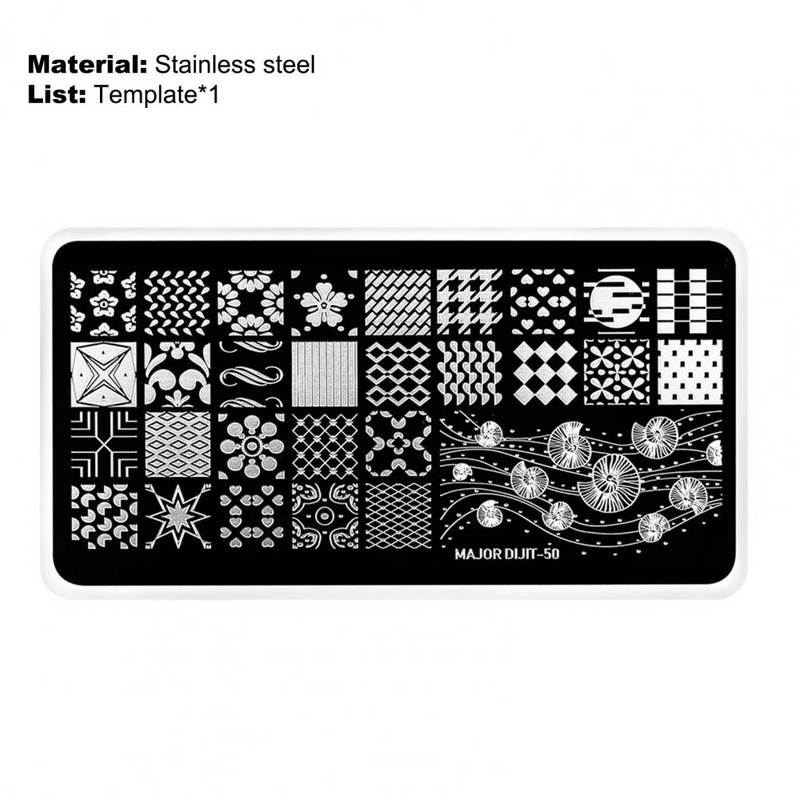 Köröm sablon Különböző minták rozsdaálló rozsdamentes acél Halloween karácsonyi manikűr nyomólap lánynak, virágmintás Sta