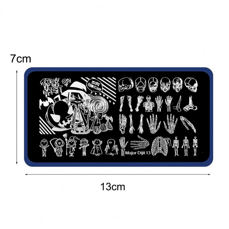 Köröm sablon Különböző minták rozsdaálló rozsdamentes acél Halloween karácsonyi manikűr nyomólap lánynak, virágmintás Sta