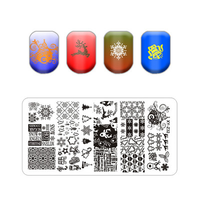 Új levél virág körömbélyegző lemezek állatmintás buborékos körömdíszítő lemez bélyegzősablonok nyomóvonal stencil rozsdamentes acél
