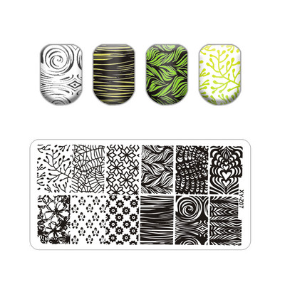 Új levél virág körömbélyegző lemezek állatmintás buborékos körömdíszítő lemez bélyegzősablonok nyomóvonal stencil rozsdamentes acél