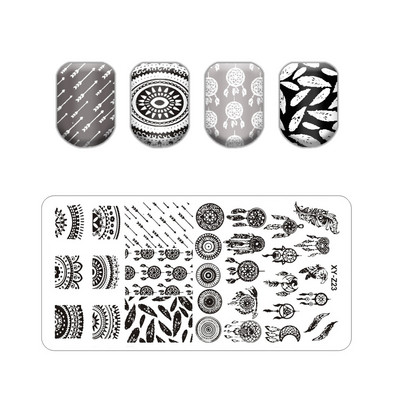 Új levél virág körömbélyegző lemezek állatmintás buborékos körömdíszítő lemez bélyegzősablonok nyomóvonal stencil rozsdamentes acél