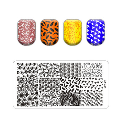 Új levél virág körömbélyegző lemezek állatmintás buborékos körömdíszítő lemez bélyegzősablonok nyomóvonal stencil rozsdamentes acél