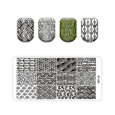 Új levél virág körömbélyegző lemezek állatmintás buborékos körömdíszítő lemez bélyegzősablonok nyomóvonal stencil rozsdamentes acél