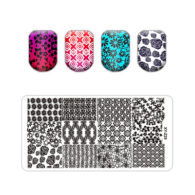 Új levél virág körömbélyegző lemezek állatmintás buborékos körömdíszítő lemez bélyegzősablonok nyomóvonal stencil rozsdamentes acél
