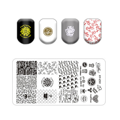 Új levél virág körömbélyegző lemezek állatmintás buborékos körömdíszítő lemez bélyegzősablonok nyomóvonal stencil rozsdamentes acél