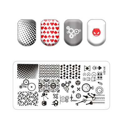 Új levél virág körömbélyegző lemezek állatmintás buborékos körömdíszítő lemez bélyegzősablonok nyomóvonal stencil rozsdamentes acél