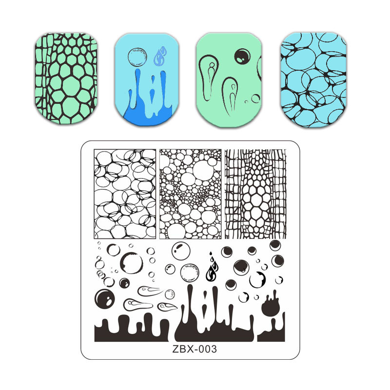 Új levél virág körömbélyegző lemezek állatmintás buborékos körömdíszítő lemez bélyegzősablonok nyomóvonal stencil rozsdamentes acél
