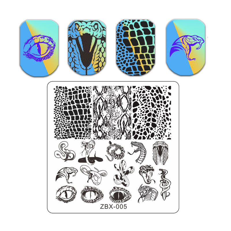 Új levél virág körömbélyegző lemezek állatmintás buborékos körömdíszítő lemez bélyegzősablonok nyomóvonal stencil rozsdamentes acél