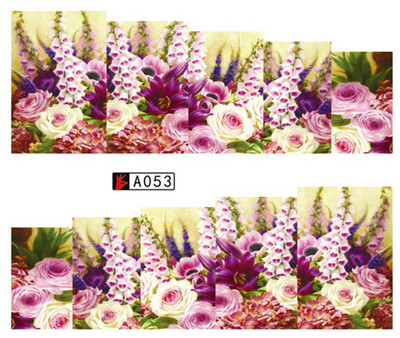 1db Virágos sorozatú matricák körömtervezésre Vízáteresztő matricák Fóliacsomagolások Dekoráció Manikűr barkács csúszka NFA403