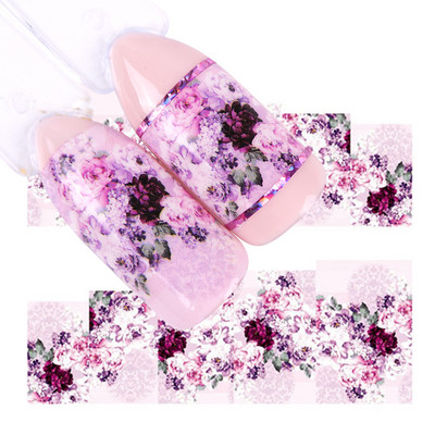 1db Virágos sorozatú matricák körömtervezésre Vízáteresztő matricák Fóliacsomagolások Dekoráció Manikűr barkács csúszka NFA403