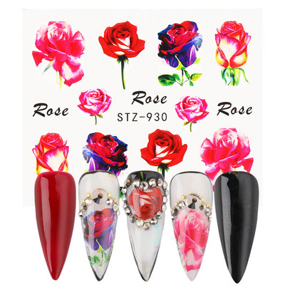 1db Virágos sorozatú matricák körömtervezésre Vízáteresztő matricák Fóliacsomagolások Dekoráció Manikűr barkács csúszka NFA403