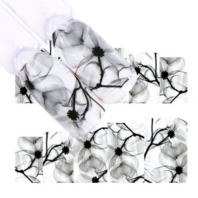 1db Virágos sorozatú matricák körömtervezésre Vízáteresztő matricák Fóliacsomagolások Dekoráció Manikűr barkács csúszka NFA403