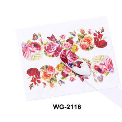 1db Virágos sorozatú matricák körömtervezésre Vízáteresztő matricák Fóliacsomagolások Dekoráció Manikűr barkács csúszka NFA403