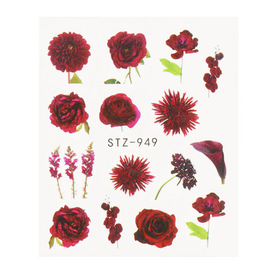 1db Virágos sorozatú matricák körömtervezésre Vízáteresztő matricák Fóliacsomagolások Dekoráció Manikűr barkács csúszka NFA403