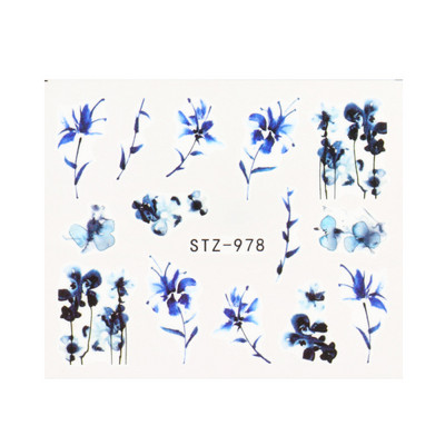 1db Virágos sorozatú matricák körömtervezésre Vízáteresztő matricák Fóliacsomagolások Dekoráció Manikűr barkács csúszka NFA403