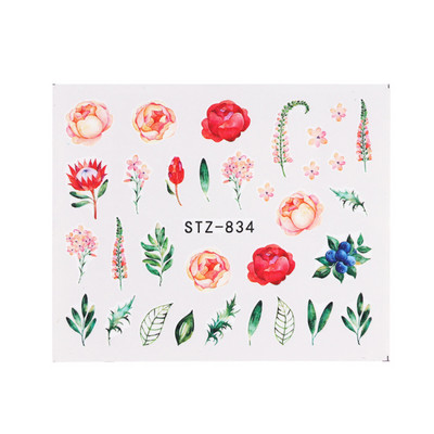 1db Virágos sorozatú matricák körömtervezésre Vízáteresztő matricák Fóliacsomagolások Dekoráció Manikűr barkács csúszka NFA403