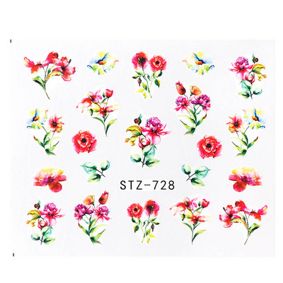 1db Virágos sorozatú matricák körömtervezésre Vízáteresztő matricák Fóliacsomagolások Dekoráció Manikűr barkács csúszka NFA403