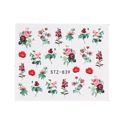 1db Virágos sorozatú matricák körömtervezésre Vízáteresztő matricák Fóliacsomagolások Dekoráció Manikűr barkács csúszka NFA403