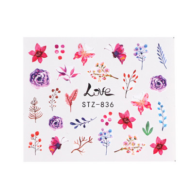 1db Virágos sorozatú matricák körömtervezésre Vízáteresztő matricák Fóliacsomagolások Dekoráció Manikűr barkács csúszka NFA403