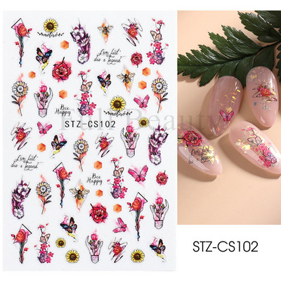 Íves csíkos vonalak 3D köröm matrica arany fehér örvényszalag francia manikűr minimalista csúszka matrica fém köröm design CHSTZCS169