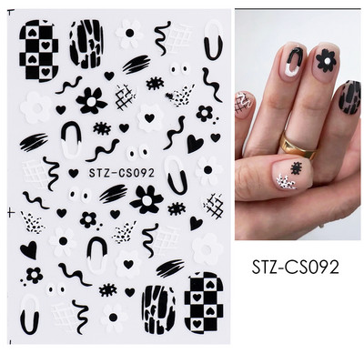 Íves csíkos vonalak 3D köröm matrica arany fehér örvényszalag francia manikűr minimalista csúszka matrica fém köröm design CHSTZCS169