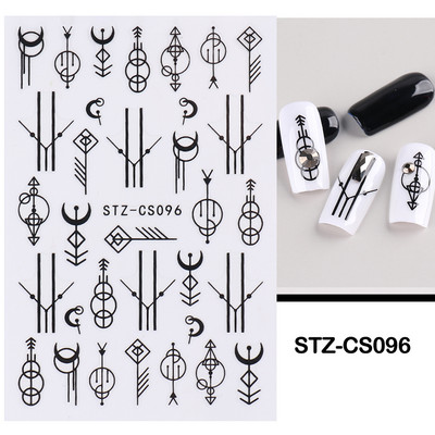 Íves csíkos vonalak 3D köröm matrica arany fehér örvényszalag francia manikűr minimalista csúszka matrica fém köröm design CHSTZCS169