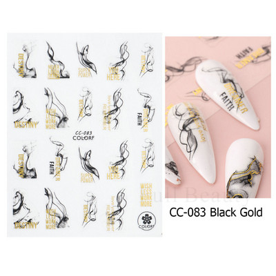 Íves csíkos vonalak 3D köröm matrica arany fehér örvényszalag francia manikűr minimalista csúszka matrica fém köröm design CHSTZCS169